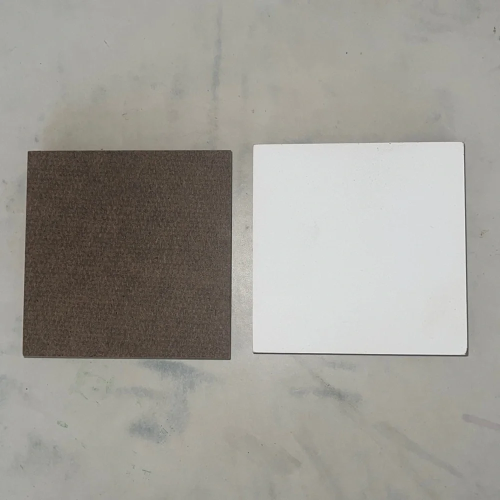 Mini canvases 2 1/2 x 2 1/2 inches with velcro that can attached to surfaces